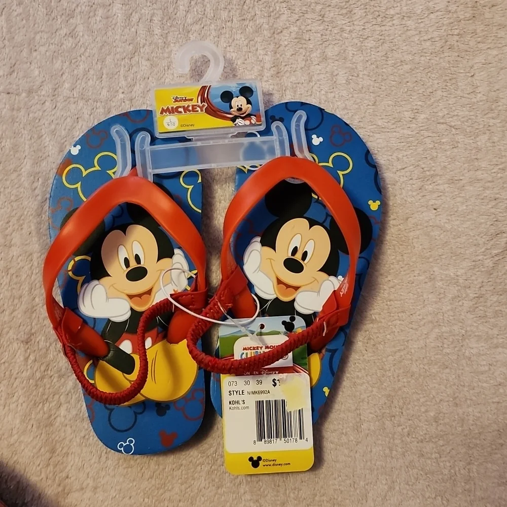 Mickey Mouse Flip Flops Size 9/10
